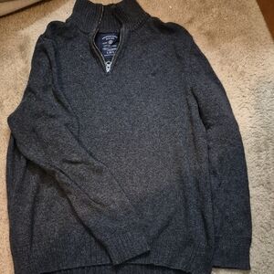 American Eagle Outfitters Dark Gray Zip-Up Sweater